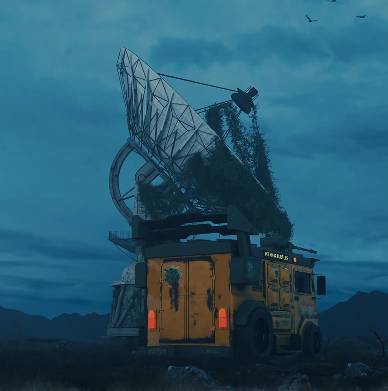 《电影级科幻场景3D模型Signal Lost：废弃卫星车+植被覆盖+蓝调氛围，支持Eevee&Cycles渲染》Signal Lost 2050 – Sci-Fi Scene